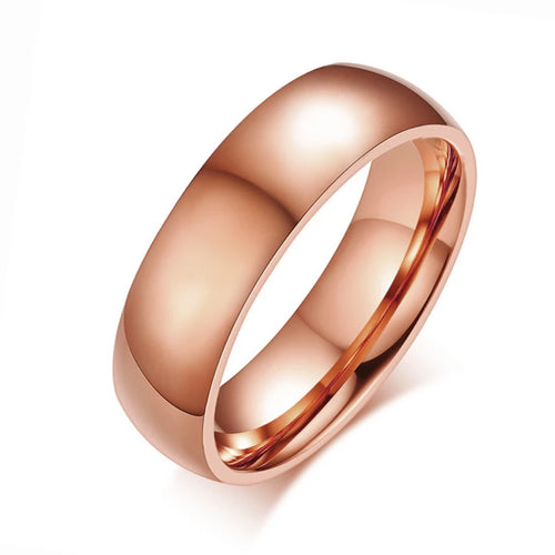 Letdiffery Simple 2/4/6/8mm Stainless Steel Wedding Rings Golden
