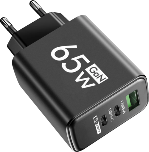 GaN Type C PD Charger 3 Ports USB Fast Charging Cellphone Adapter