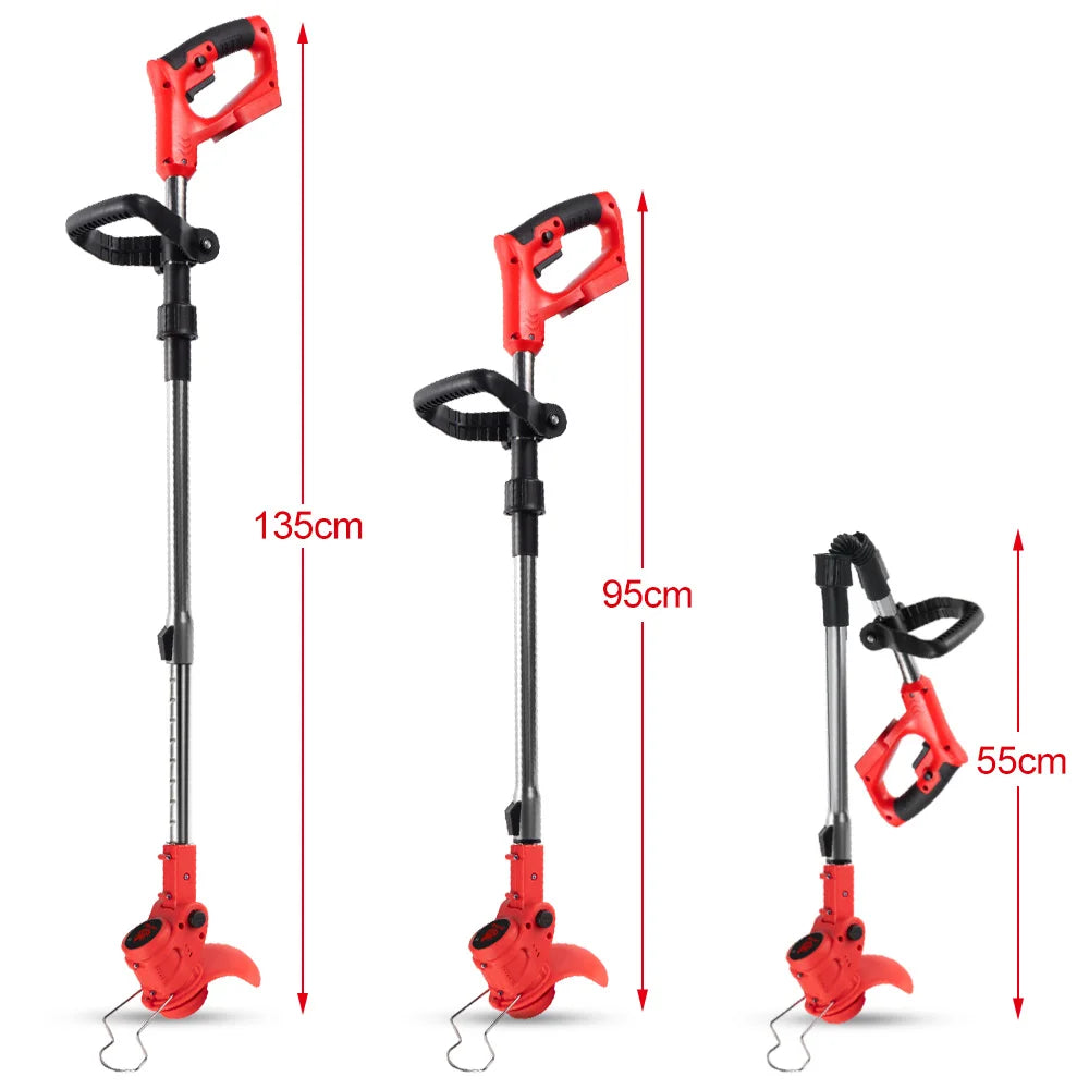 ONEVAN 7 Inch Electric Foldable Lawn Mower Cordless Grass Trimmer Adjustable Telescopic Garden Cutter For Makita Battery Pin
