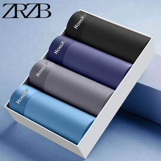4 PCS Men's Boxers Shorts Underwear Boxers Man Cool Breathable Sexy