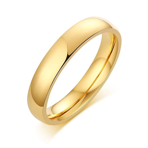 Letdiffery Simple 2/4/6/8mm Stainless Steel Wedding Rings Golden