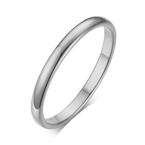 Letdiffery Simple 2/4/6/8mm Stainless Steel Wedding Rings Golden
