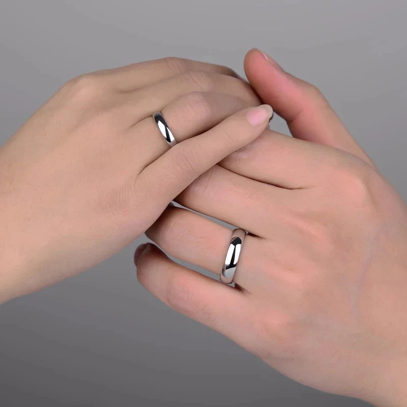 Letdiffery Simple 2/4/6/8mm Stainless Steel Wedding Rings Golden