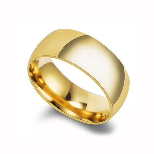 Letdiffery Simple 2/4/6/8mm Stainless Steel Wedding Rings Golden