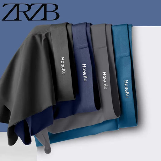 4 PCS Men's Boxers Shorts Underwear Boxers Man Cool Breathable Sexy
