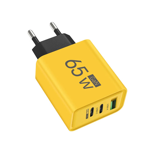 GaN Type C PD Charger 3 Ports USB Fast Charging Cellphone Adapter