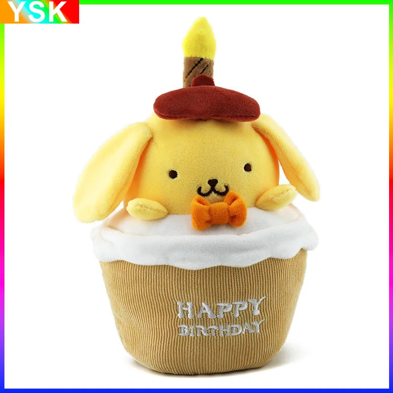 Sanrio Kuromi Birthday Cake Shape Musical Plush Doll Pudding Dog Yugui