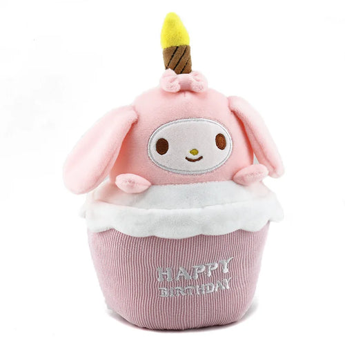 Sanrio Kuromi Birthday Cake Shape Musical Plush Doll Pudding Dog Yugui