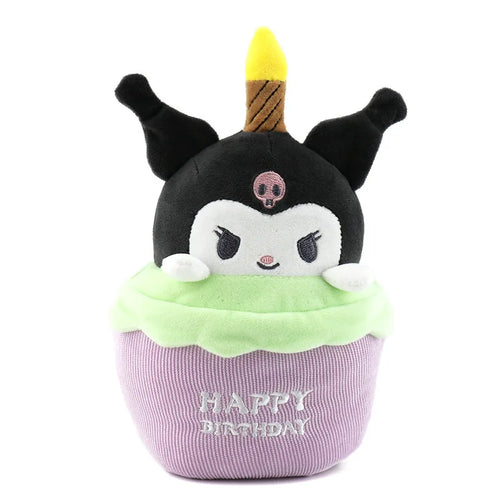 Sanrio Kuromi Birthday Cake Shape Musical Plush Doll Pudding Dog Yugui