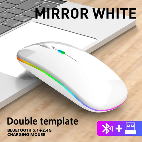 Wireless Mouse For Laptop PC Bluetooth RGB Rechargeable Mouses